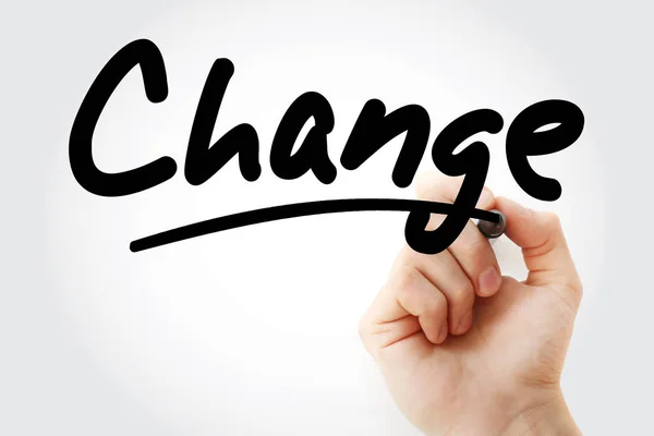 Change text with marker — Stock Photo, Image