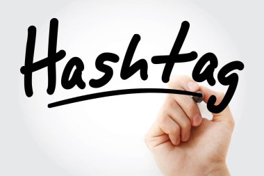 Hashtag text with marker clipart