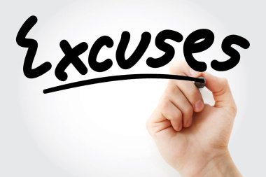 İşaretleyici ile bahaneler metin