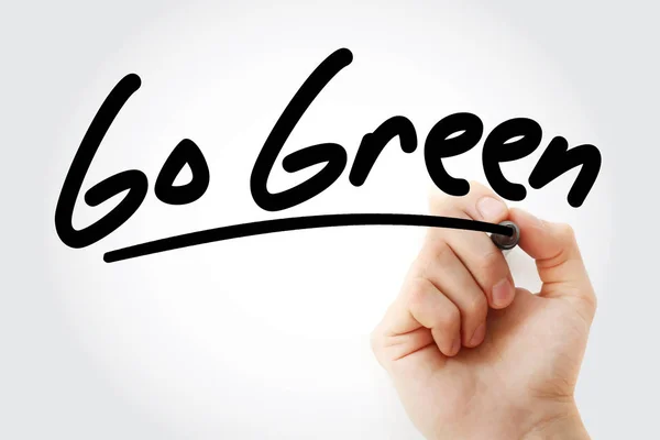 Go Green text with marker — Stock Photo, Image