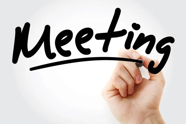 Meeting text with marker — Stock Photo, Image