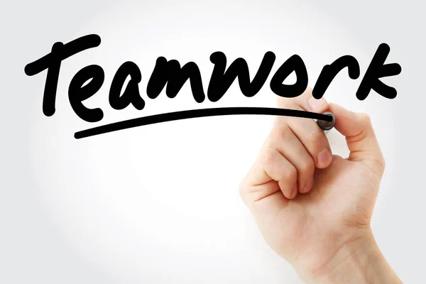 Teamwork text with marker — Stock Photo, Image