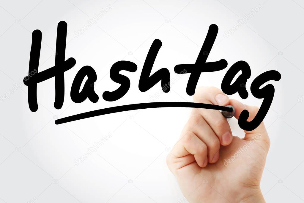 Hashtag text with marker