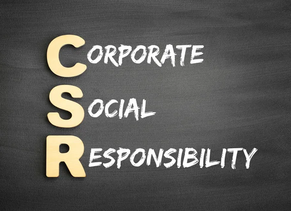 Wooden alphabets building the word CSR — Stock Photo, Image