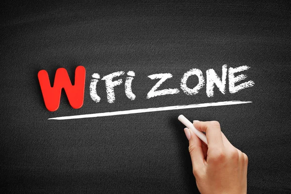 WiFi Zone text on blackboard — Stock Photo, Image