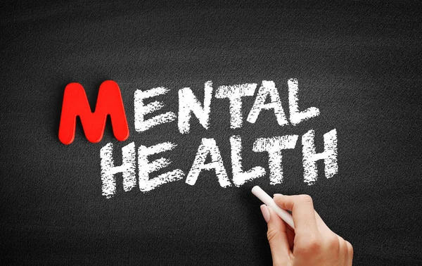 Mental Health text on blackboard — Stock Photo, Image