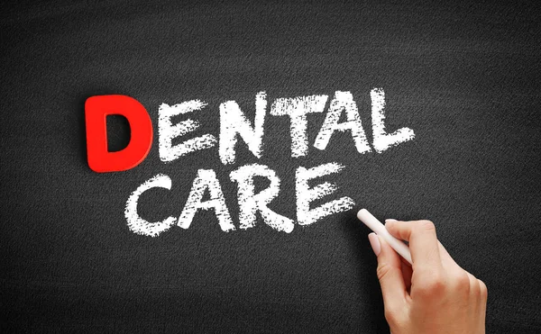 Dental Care text on blackboard — Stock Photo, Image