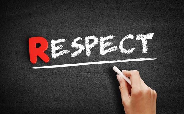 Respect text on blackboard — Stock Photo, Image