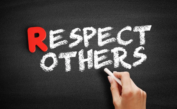 Respect Others text on blackboard — Stock Photo, Image