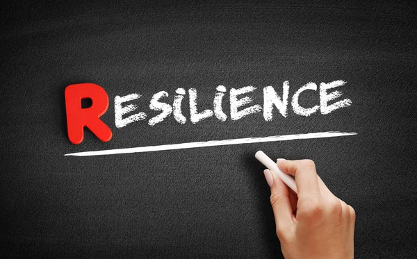 Resilience text on blackboard — Stock Photo, Image