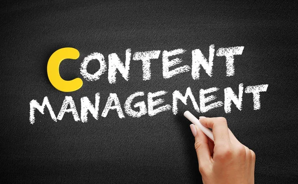 Content Management tekst op Blackboard — Stockfoto