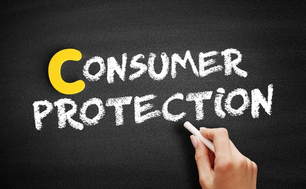 Consumer protection text on blackboard