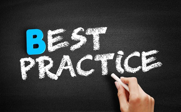 Tekst van best practice op Blackboard — Stockfoto