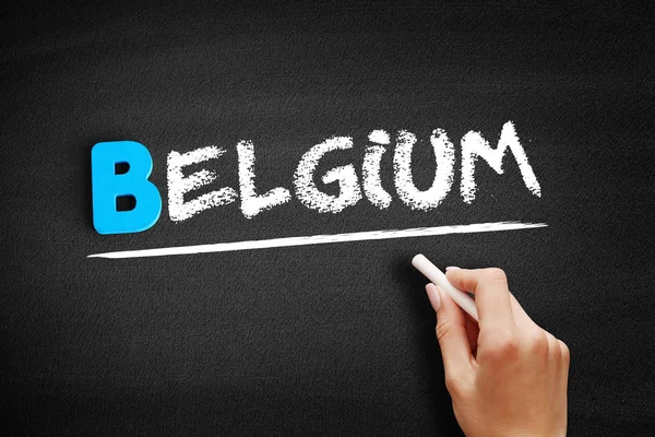Bélgica texto en pizarra — Foto de Stock