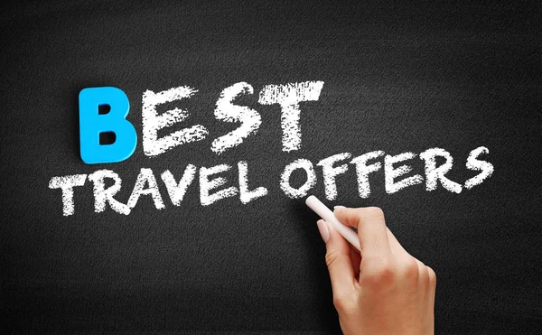 Best Travel Offers text on blackboard — Stock Photo, Image