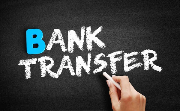 Bank Transfer text on blackboard