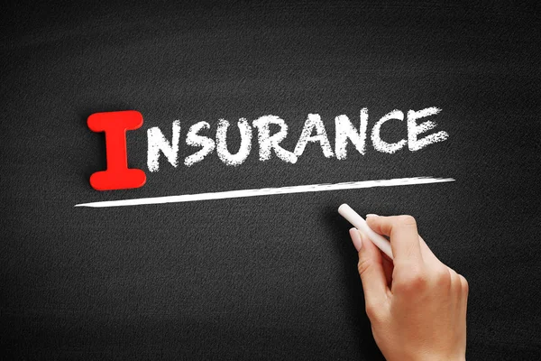 Insurance text on blackboard — Stock Photo, Image