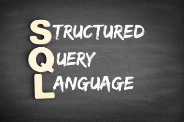 SQL - acronym on blackboard clipart