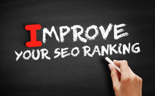 Improve Your Seo Ranking text on blackboard — Stock Photo, Image