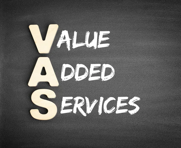 VAS - acrónimo de servicios de valor añadido — Foto de Stock