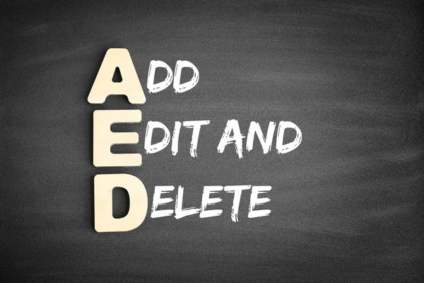 Aed - 頭字語の追加、編集、削除 — ストック写真