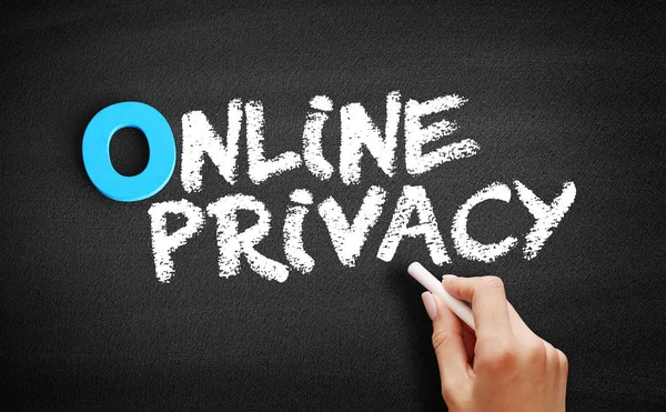 Testo della privacy online sulla lavagna — Foto Stock