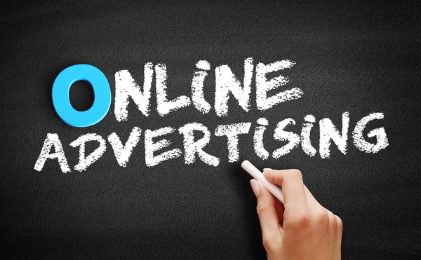 Online Advertising text on blackboard