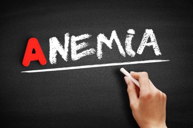 Anemia text on blackboard clipart