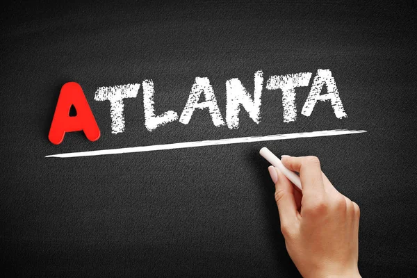 Tekst Atlanta na tablicy — Zdjęcie stockowe