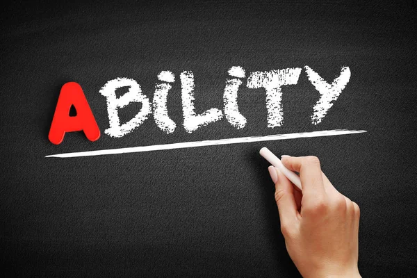 Текст ABILITY на дошці — стокове фото