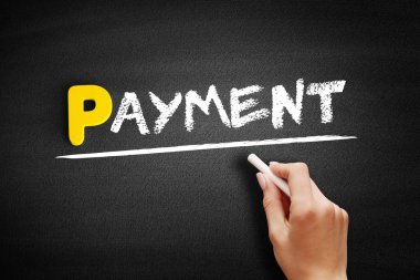 Kara tahtadaki ödeme metni