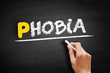 Phobia text on blackboard clipart