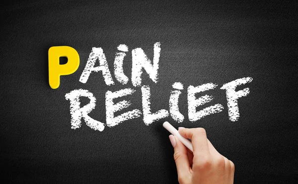 Pain Relief text on blackboard — Stock Photo, Image