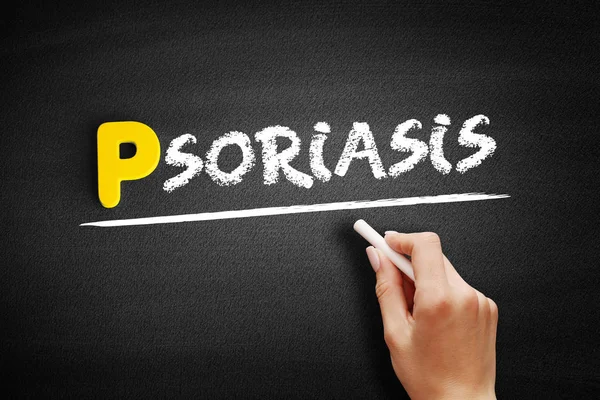 Texto de psoriasis en pizarra —  Fotos de Stock