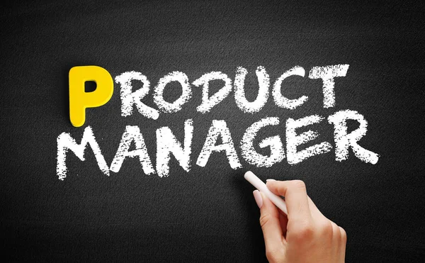 Product manager tekst op schoolbord — Stockfoto