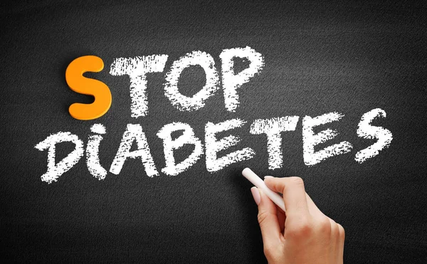 Diabetes-Text auf Tafel stoppen — Stockfoto