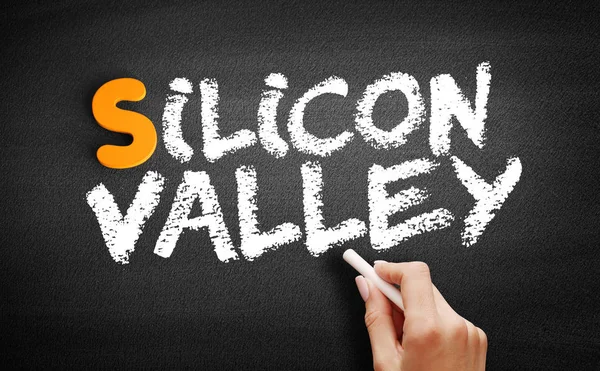 Silicon Valley tekst op schoolbord — Stockfoto