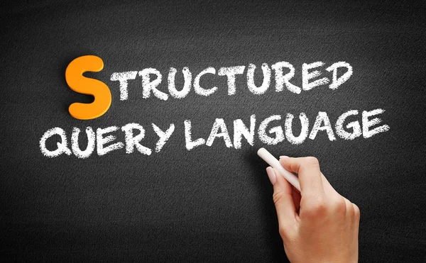 Structured Query Język tekst na tablicy — Zdjęcie stockowe