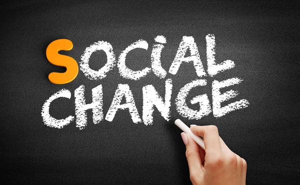 Tekst over sociale verandering op schoolbord — Stockfoto