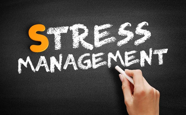 Stress Management tekst op schoolbord — Stockfoto