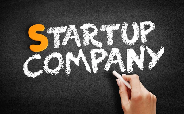 Startup κείμενο της εταιρείας στον πίνακα — Φωτογραφία Αρχείου