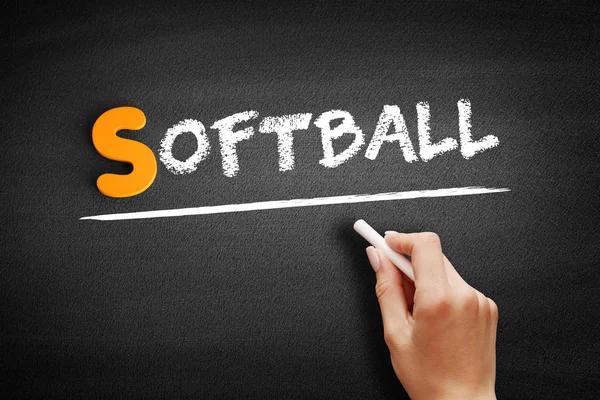 Texte softball sur tableau noir — Photo