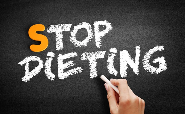 Zastavit text diety na tabuli — Stock fotografie