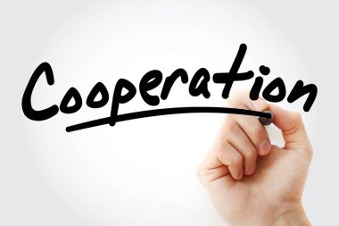 Marker ile işbirliği yazma el