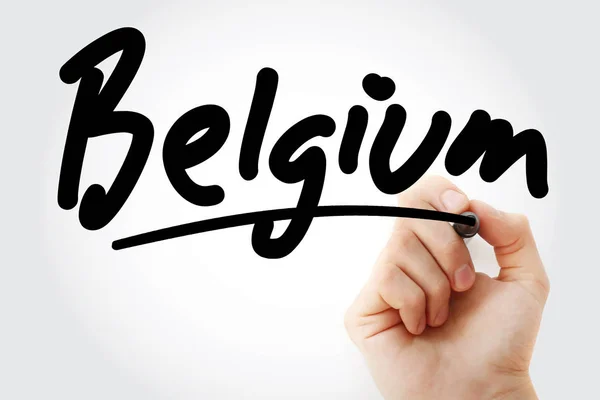 Escritura a mano Bélgica con marcador — Foto de Stock