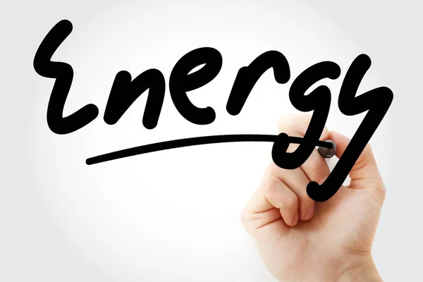 Hand writing Energy with marker — Stock Photo, Image