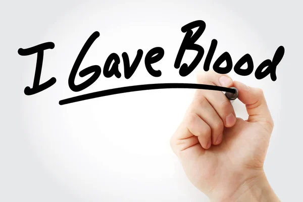 Ручная работа "Я дал кровь с маркером" — стоковое фото