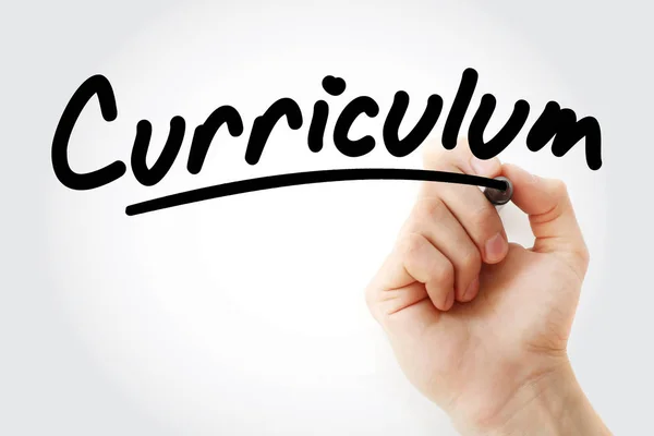 Hand writing Curriculum with marker — Stock Photo, Image