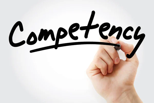 Hand schrijven Competency met marker — Stockfoto