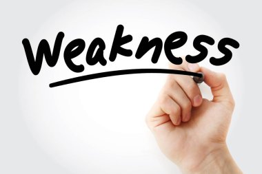 El zayıflık işareti ile yazma